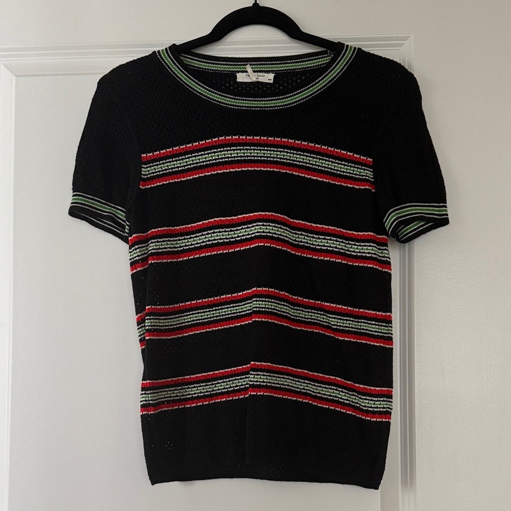 Rag and bone striped knit merino wool blend tee top sweater